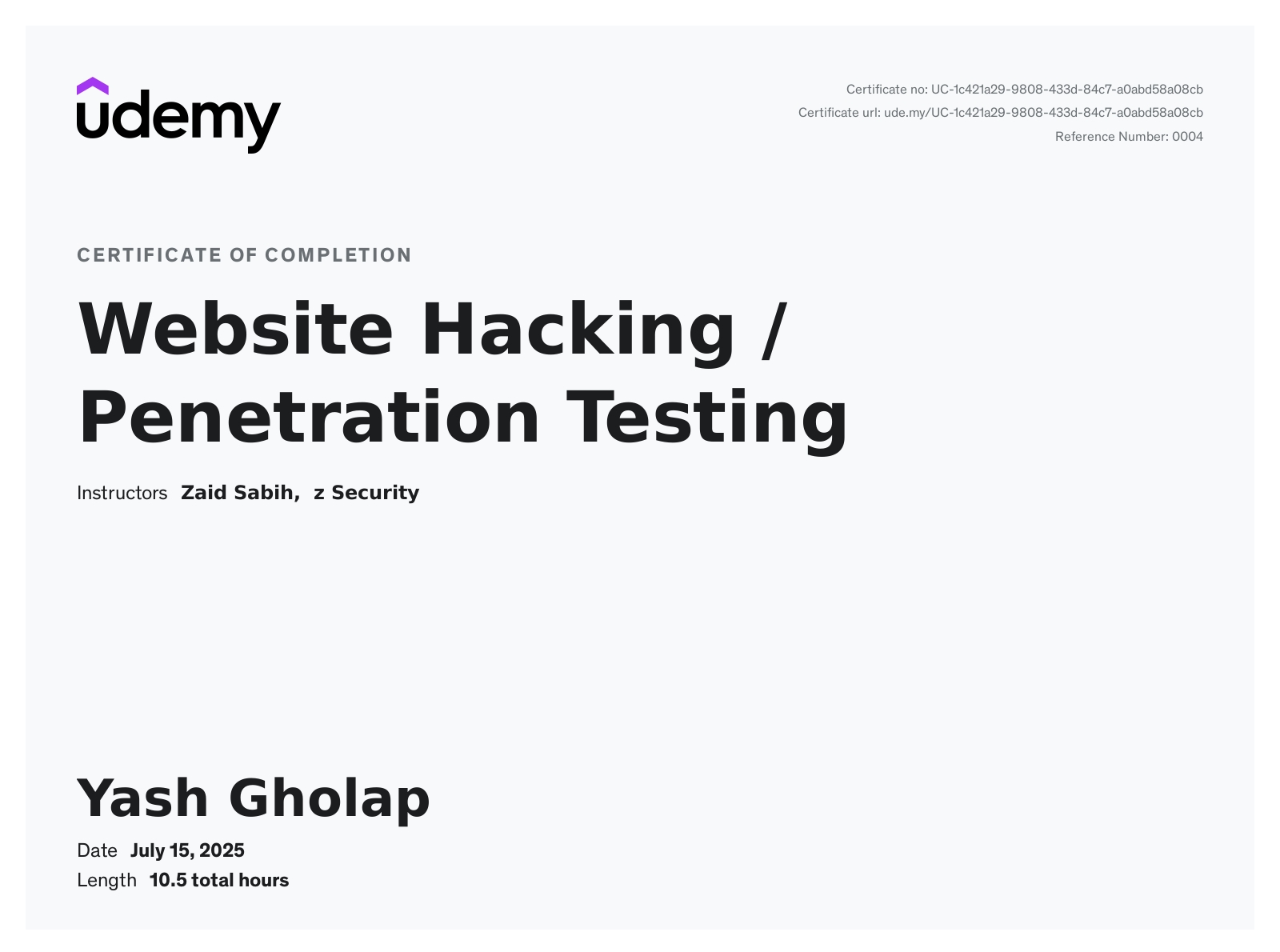 Website Hacking / Penetration Testing (Udemy)